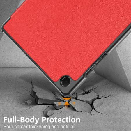 Husa tableta compatibila Samsung Galaxy Tab A9 Plus, FoldPro cu Microfibra, Auto Sleep/Wake, Red