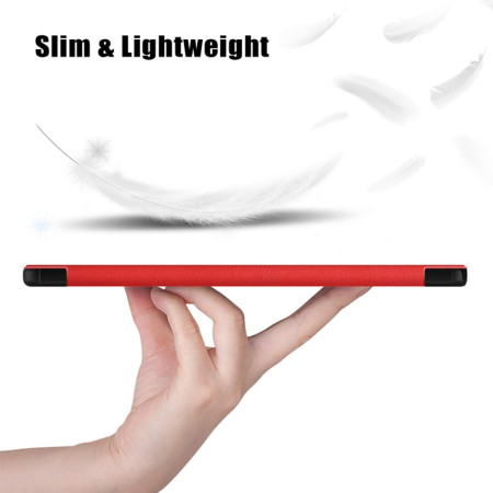 Husa tableta compatibila Samsung Galaxy Tab A9 Plus, FoldPro cu Microfibra, Auto Sleep/Wake, Red