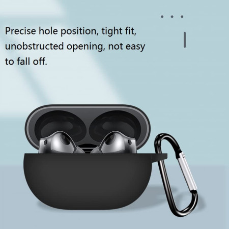Husa compatibila Huawei FreeBuds Pro 2, Silicone, Smooth Ultrathin, Black