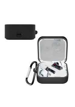 Husa compatibila Nothing Ear 2, Silicone, Smooth Ultrathin, Black