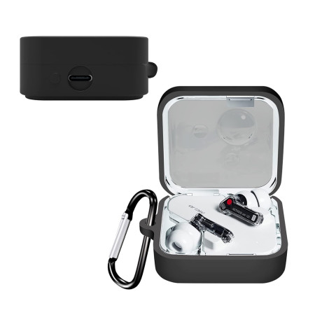 Husa compatibila Nothing Ear 2, Silicone, Smooth Ultrathin, Black