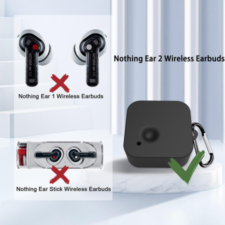 Husa compatibila Nothing Ear 2, Silicone, Smooth Ultrathin, Black