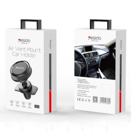 Suport Auto Magnetic Grila Ventilatie Yesido Gravity Grip, Black
