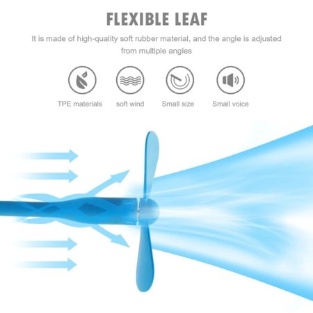 Ventilator USB Portabil, 5V - Techsuit (TUF1) - Blue