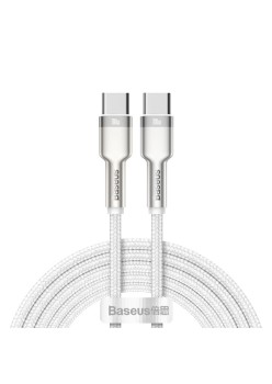 Cablu Type-C, Super Fast Charge, 100W, 2m - Baseus Cafule Series Metal (CATJK-D02) - White