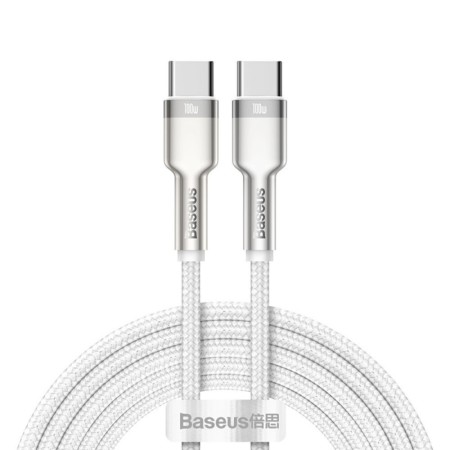 Cablu Type-C, Super Fast Charge, 100W, 2m - Baseus Cafule Series Metal (CATJK-D02) - White