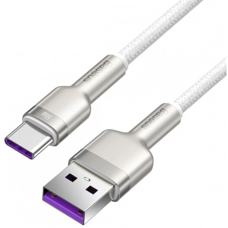 Cablu de Date USB la Type-C, 66W, 1m - Baseus Cafule Series Metal (CAKF000102) - White
