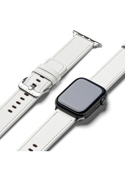 Curea pentru Apple Watch 6 44mm - Ringke Leather One Basic - White