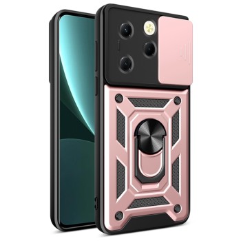 Husa pentru Infinix Hot 40 / 40 Pro / Tecno Spark 20 Pro, Slide si Snap, CamShield, Rose Gold