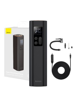 Compresor Auto, Pompa Electrica Afisaj LED - Baseus (CRCQ000001) - Black