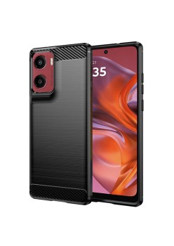 Husa Carbon pentru Motorola Moto G05 / E15, Tech Protects, Negru