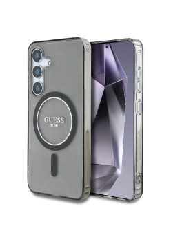Husa pentru Samsung Galaxy S25 - Guess IML Glitter Circle MagSafe - Black