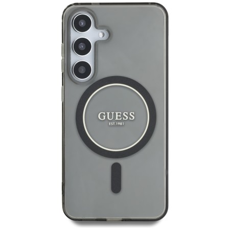 Husa pentru Samsung Galaxy S25 - Guess IML Glitter Circle MagSafe - Black