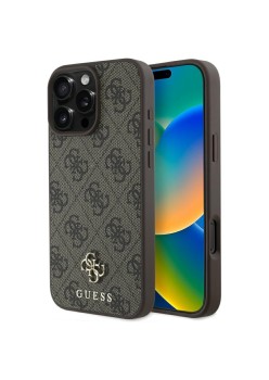 Husa pentru iPhone 16 Pro - Guess 4G Small and Classic Logo MagSafe - Brown