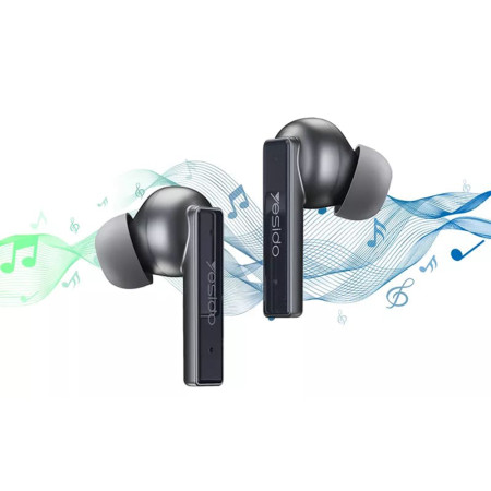 Casti Bluetooth Wireless Noise Cancelling, Yesido, Black