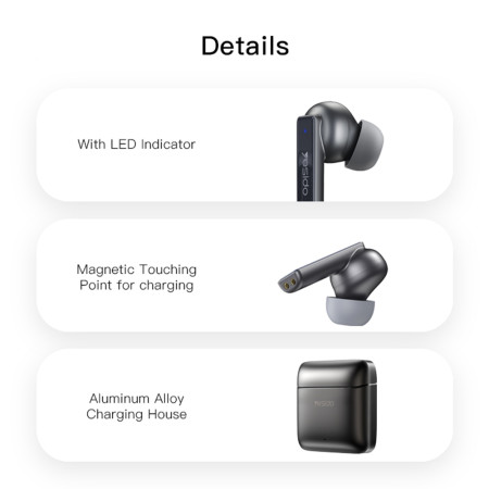 Casti Bluetooth Wireless Noise Cancelling, Yesido, Black