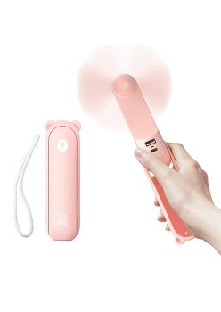 Ventilator Portabil 4500mAh cu Acumulator - JisuLife (F8X) - Pink