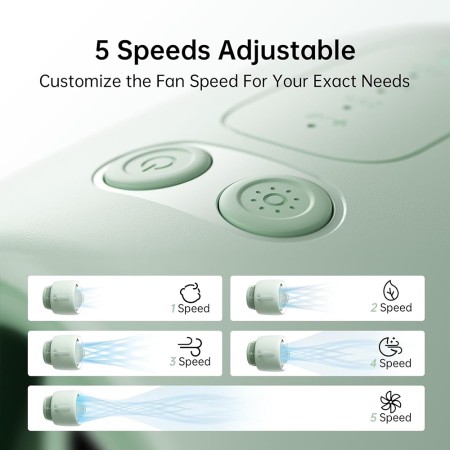 Ventilator Portabil 4000mAh - JisuLife (Life2) - Green