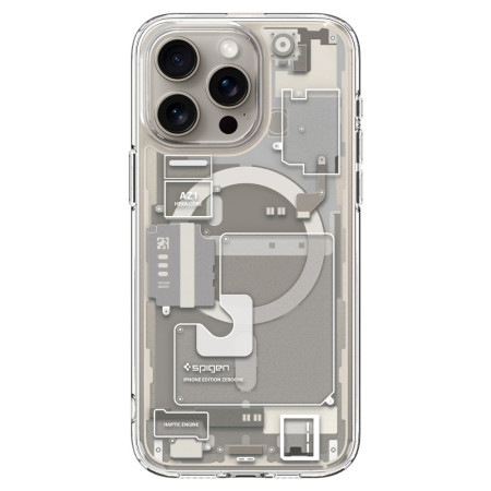 Husa pentru iPhone 15 Pro Max, Spigen Ultra Hybrid MagSafe Zero One, Natural Titanium
