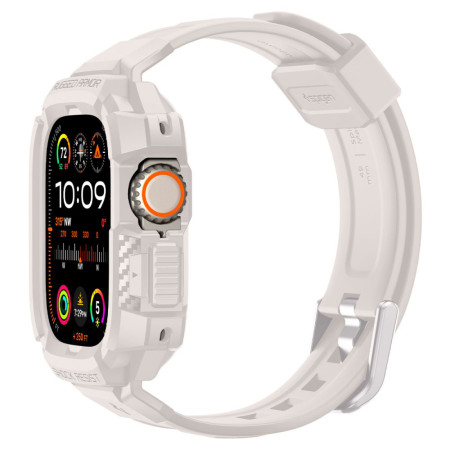 Husa pentru Apple Watch Ultra / Ultra 2 si Curea, Spigen Rugged Armor Pro, Dune Beige