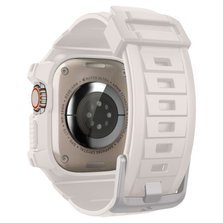 Husa pentru Apple Watch Ultra / Ultra 2 si Curea, Spigen Rugged Armor Pro, Dune Beige