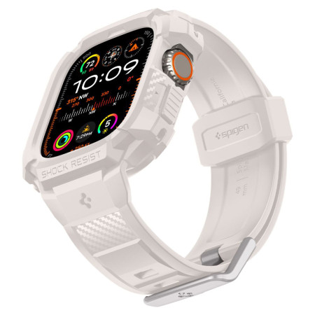 Husa pentru Apple Watch Ultra / Ultra 2 si Curea, Spigen Rugged Armor Pro, Dune Beige