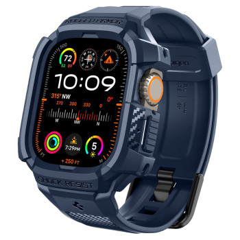 Husa pentru Apple Watch Ultra / Ultra 2 si Curea, Spigen Rugged Armor Pro, Navy Blue