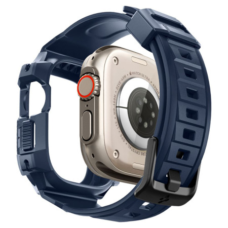 Husa pentru Apple Watch Ultra / Ultra 2 si Curea, Spigen Rugged Armor Pro, Navy Blue