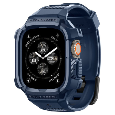 Husa pentru Apple Watch Ultra / Ultra 2 si Curea, Spigen Rugged Armor Pro, Navy Blue