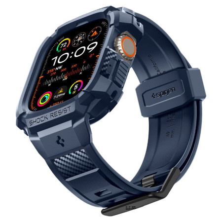 Husa pentru Apple Watch Ultra / Ultra 2 si Curea, Spigen Rugged Armor Pro, Navy Blue