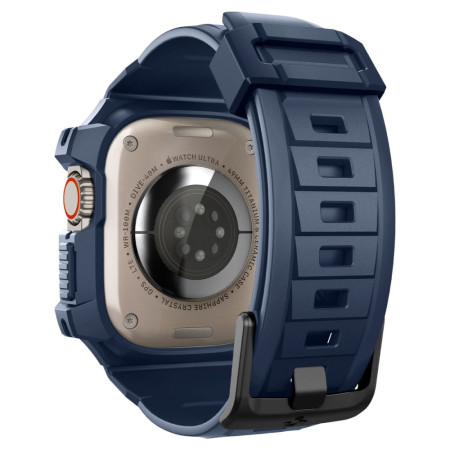 Husa pentru Apple Watch Ultra / Ultra 2 si Curea, Spigen Rugged Armor Pro, Navy Blue