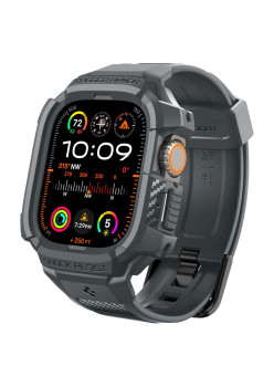 Husa pentru Apple Watch Ultra / Ultra 2 si Curea, Spigen Rugged Armor Pro, Dark Grey