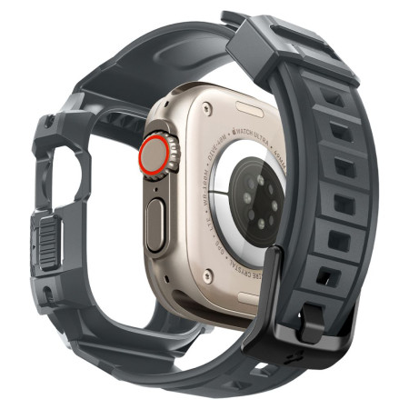 Husa pentru Apple Watch Ultra / Ultra 2 si Curea, Spigen Rugged Armor Pro, Dark Grey