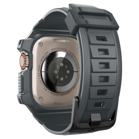 Husa pentru Apple Watch Ultra / Ultra 2 si Curea, Spigen Rugged Armor Pro, Dark Grey