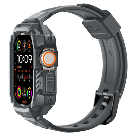 Husa pentru Apple Watch Ultra / Ultra 2 si Curea, Spigen Rugged Armor Pro, Dark Grey