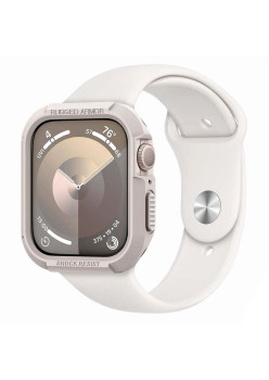 Husa pentru Apple Watch 4 / 5 / 6 / SE / SE 2 / 7 / 8 / 9, 44mm/45mm, Spigen Rugged Armor, Dune Beige