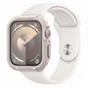 Husa pentru Apple Watch 4 / 5 / 6 / SE / SE 2 / 7 / 8 / 9, 44mm/45mm, Spigen Rugged Armor, Dune Beige