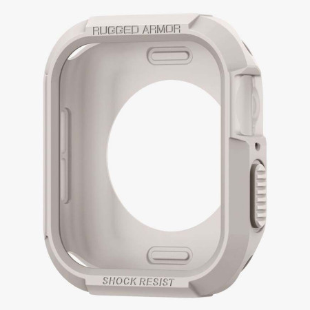 Husa pentru Apple Watch 4 / 5 / 6 / SE / SE 2 / 7 / 8 / 9, 44mm/45mm, Spigen Rugged Armor, Dune Beige