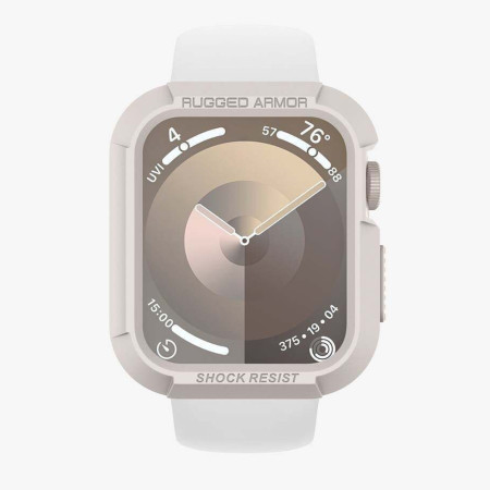 Husa pentru Apple Watch 4 / 5 / 6 / SE / SE 2 / 7 / 8 / 9, 44mm/45mm, Spigen Rugged Armor, Dune Beige