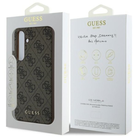 Husa pentru Samsung Galaxy S24 FE - Guess Hardcase 4G Charms Collection - Brown