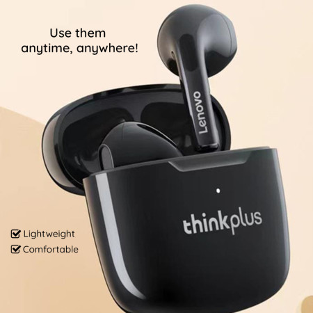 Casti Fara Fir, True Wireless, Half-In-Ear, Lenovo LivePods LP1, Black