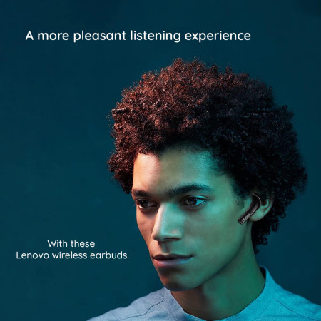 Casti Fara Fir, True Wireless, Half-In-Ear, Lenovo LivePods LP1, Black