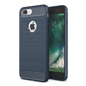Husa Carbon Anti-Soc pentru iPhone 8 Plus, Protectie Premium Blue, Tech Protects, Blue
