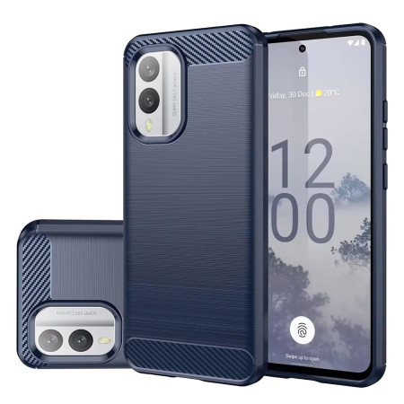 Husa Carbon Anti-Soc pentru Nokia X30, Protectie Premium Blue, Tech Protects, Blue