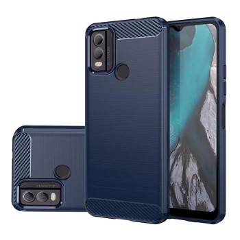 Husa Carbon Anti-Soc pentru Nokia C22, Protectie Premium Blue, Tech Protects, Blue