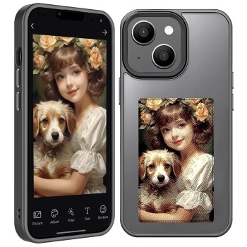Husa SmartScreen NFC pentru iPhone 13 / 14, Protectie si Tehnologie, Negru