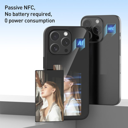 Husa SmartScreen NFC pentru iPhone 15 Pro, Protectie si Tehnologie, Negru