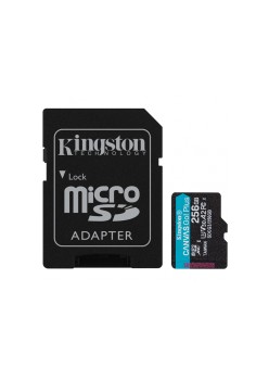 Card de Memorie cu Adaptor, 256GB - Kingston Canvas Go Plus (SDCG3/256GB) - Black