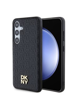 Husa Samsung Galaxy S24 - DKNY Leather Pattern Metal Logo MagSafe (DKHMS24SPSHRPSK) - Black