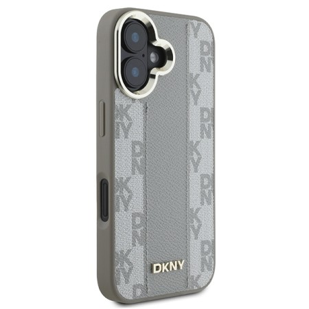 Husa iPhone 16 - DKNY Leather Checkered Pattern Magsafe (DKHMP16SPCPVSLE) - Beige
